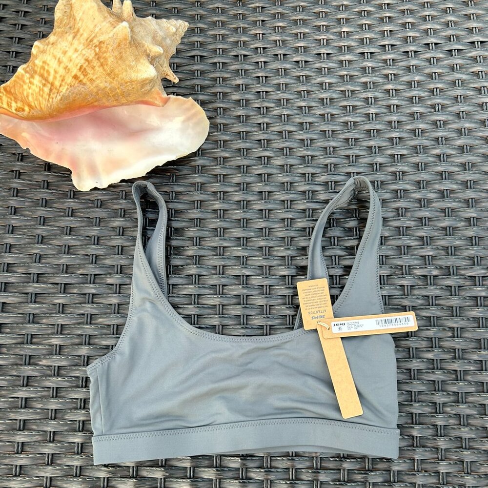 Ladies SKIMS Tank Bikini Top Gunmetal XXS